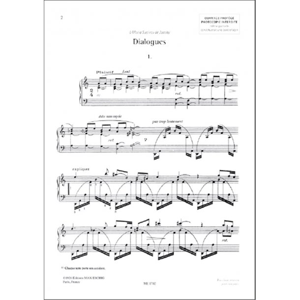 Dialogues - 2 Pieces Pour Piano
